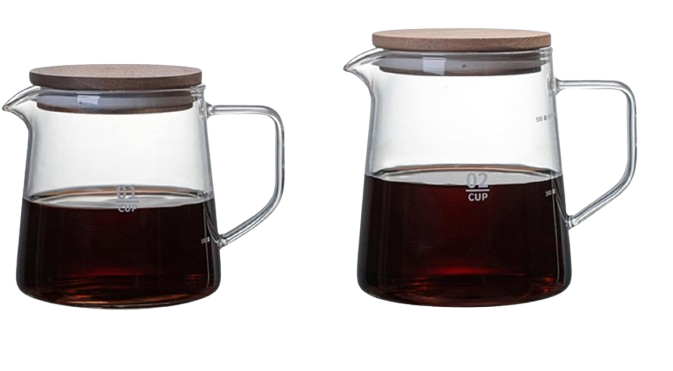 Crop 360ml/ 600ml Heat Resistant Glass Coffee Server Pot