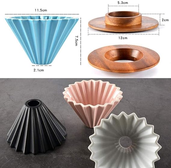 Crop 01 V60 Ceramic coffee Dripper - With Wooden Base