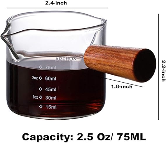 Crop 75ml Double Spouts Espresso Measuring Cup