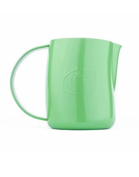 Barista Swag 500ml EVO Curved Pitcher Teflon Green for precise latte art milk pouring