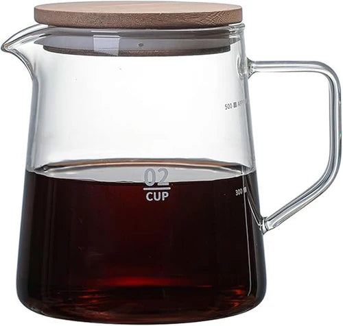 Crop 360ml/ 600ml Heat Resistant Glass Coffee Server Pot