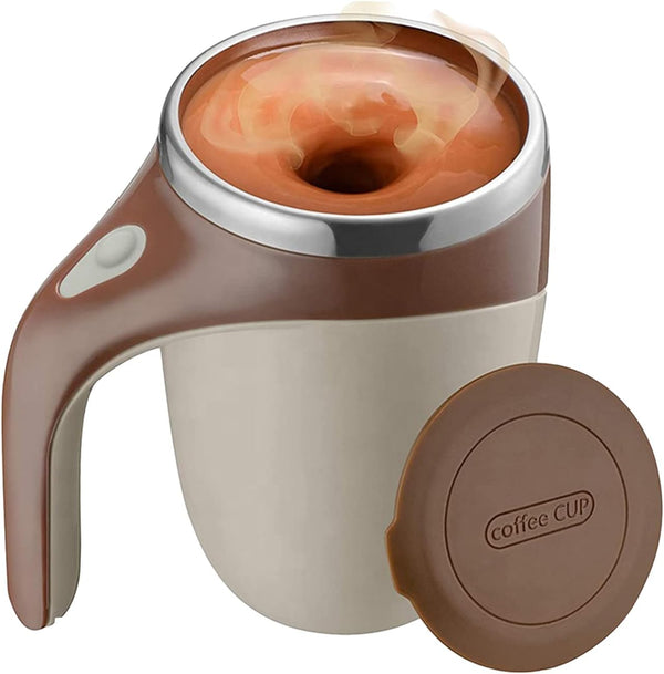 Crop Automatic Magnetic Stirring Coffee Mug Brown 380ml