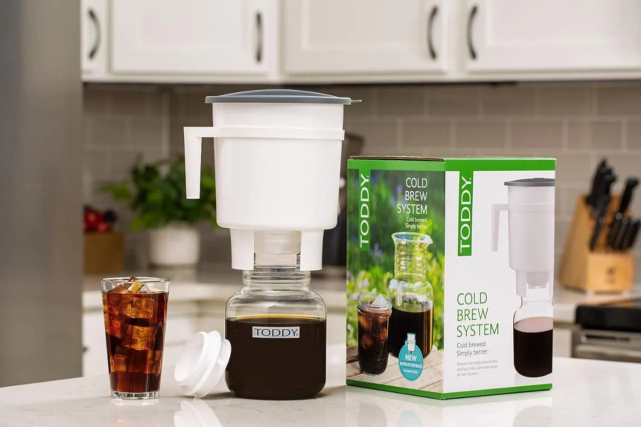 Toddy T2N Cold Brew System 2.2L complete kit with glass decanter felt filters and paper filter bags