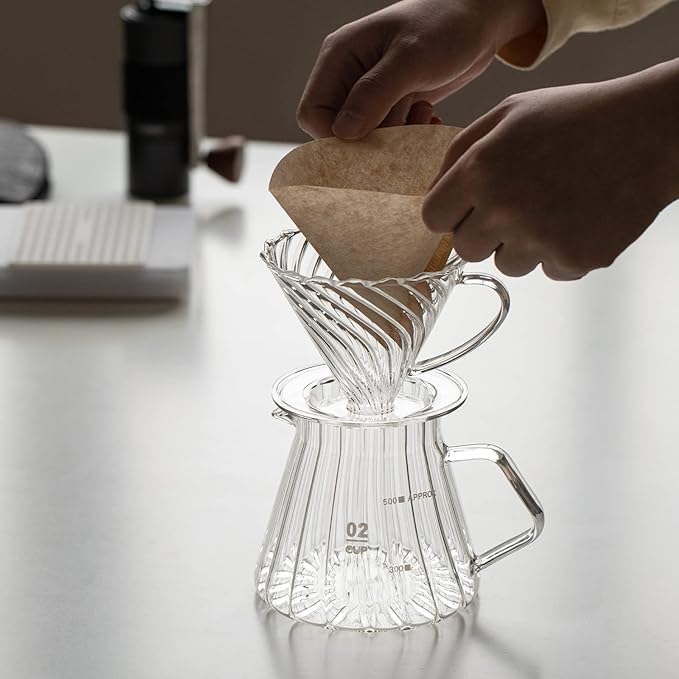 Crop Borosilicate Glass Coffee Dripper, Model: 01