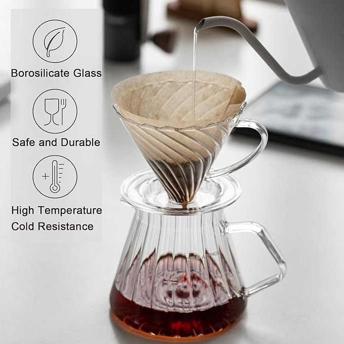 Crop Borosilicate Glass Coffee Dripper, Model: 01