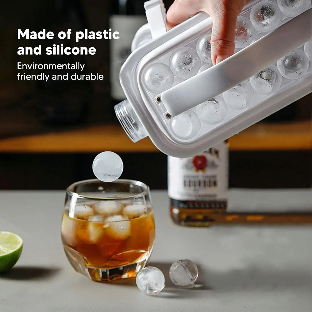 Crop 2-in-1 Ice Ball Maker – flexible silicone, easy pop, Crop Cafe