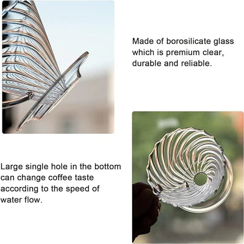 Crop Borosilicate Glass Coffee Dripper, Model: 02