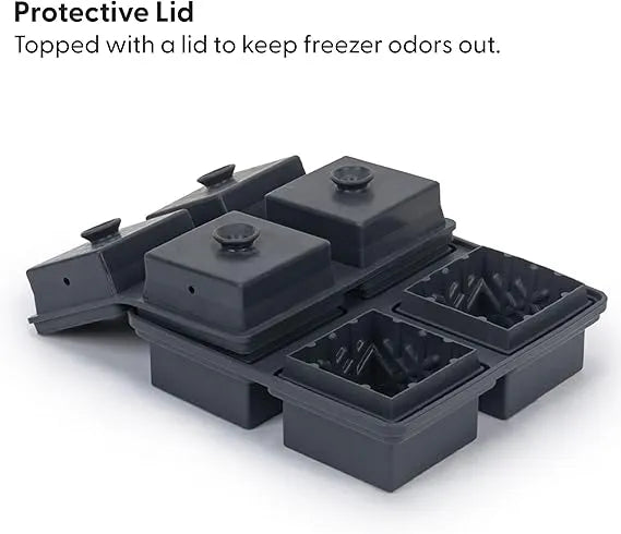Crop Crystal Silicone Ice Tray top view – square cubes, flexible, easy pop