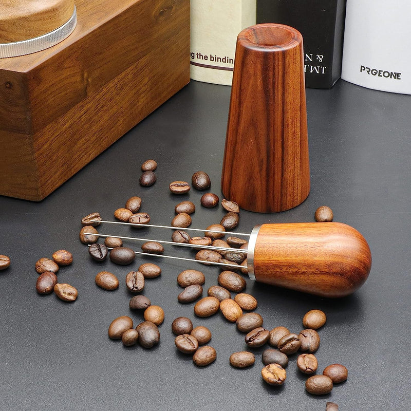 Crop Wood Handle Coffee Needle with Wood Stand