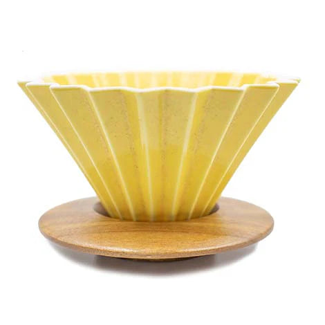 Crop 01 V60 Ceramic coffee Dripper - With Wooden Base