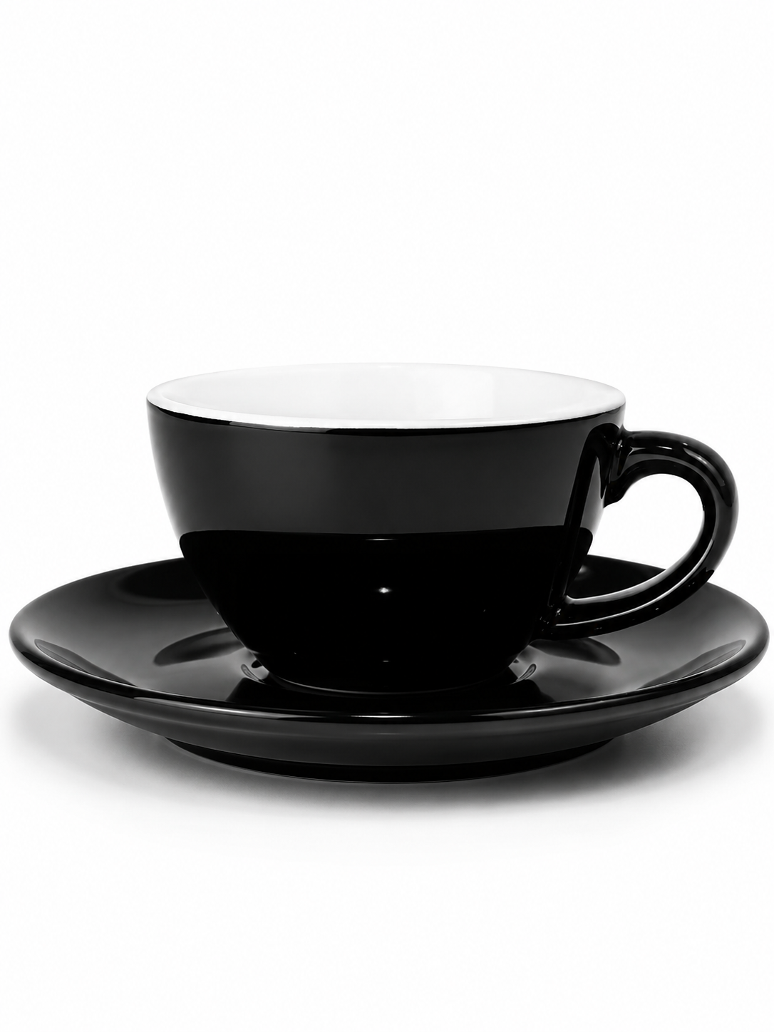Crop 150ml Different Colors Ceramic Coffee Cup and Saucer