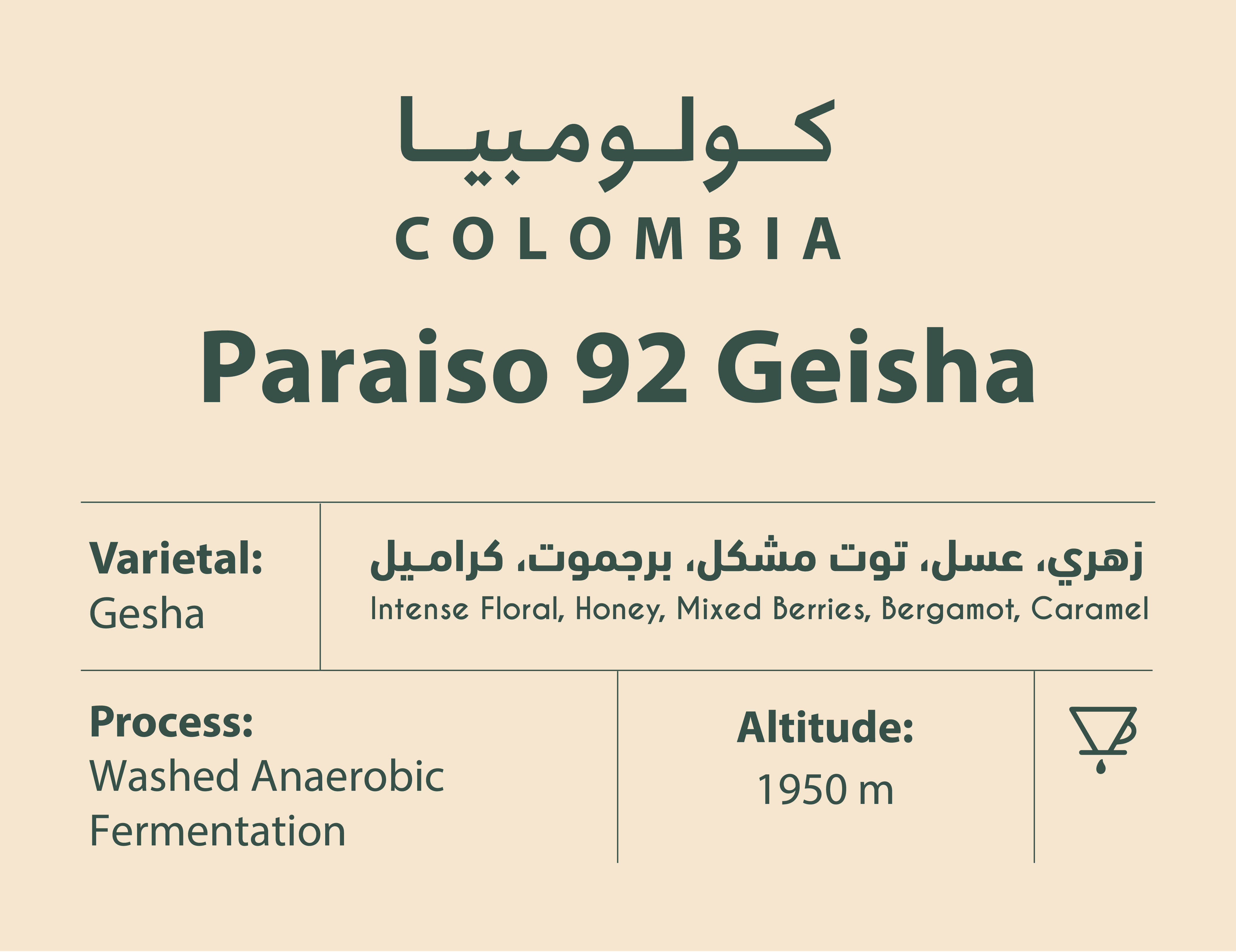 Colombia Paraiso 92 Geisha 250g (Filter)