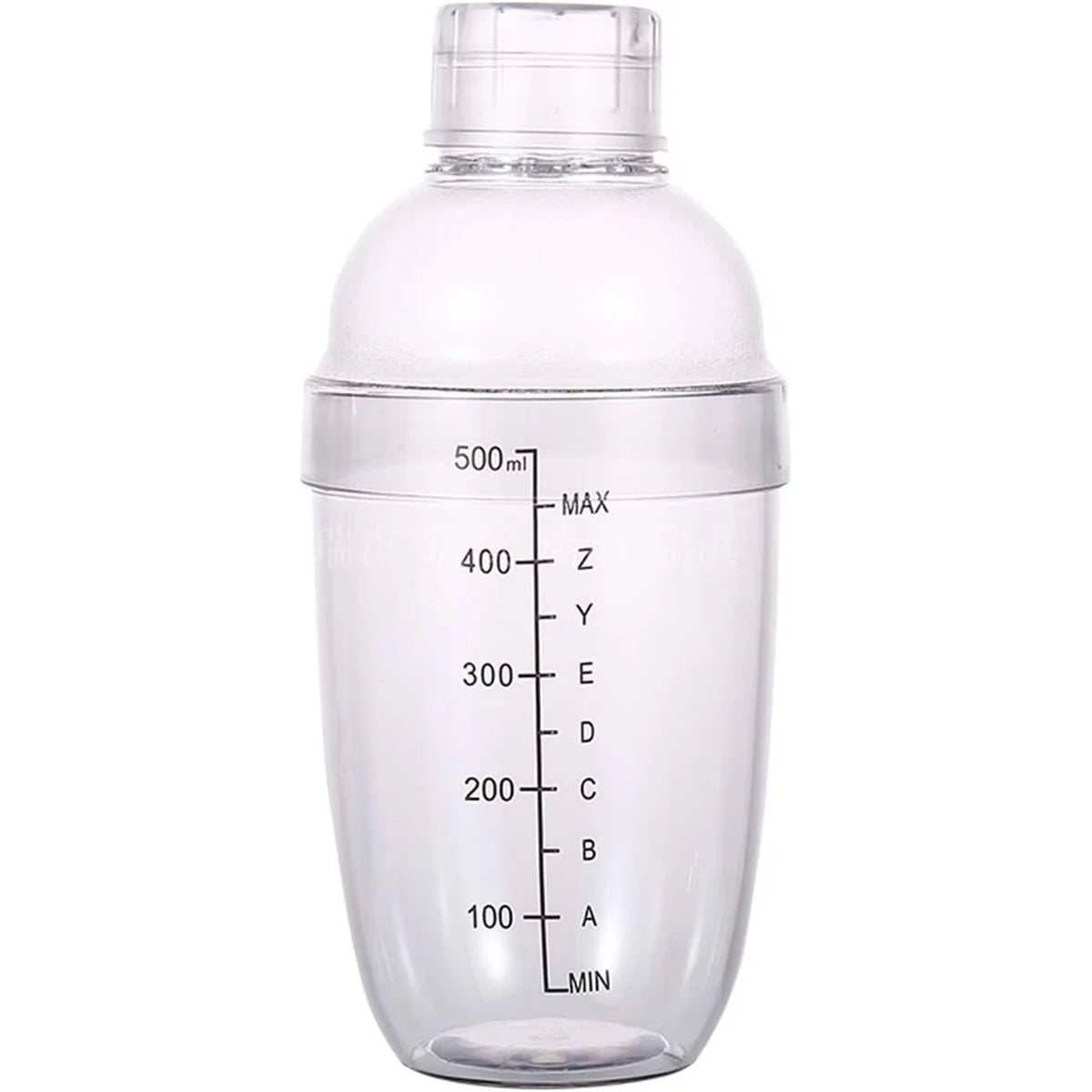 Crop 530ml Plastic Shaker with 530ml measurement markings and secure transparent lid