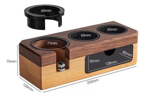 Crop Coffee Tamper Station Holder Multicolor Wood