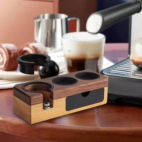 Crop Coffee Tamper Station Holder Multicolor Wood