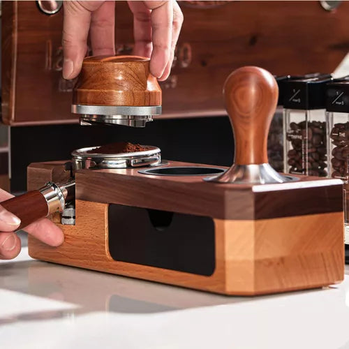 Crop Coffee Tamper Station Holder Multicolor Wood