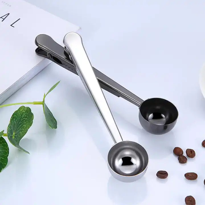 Crop Multifunction Stainless Steel Coffee Spoons With Clip