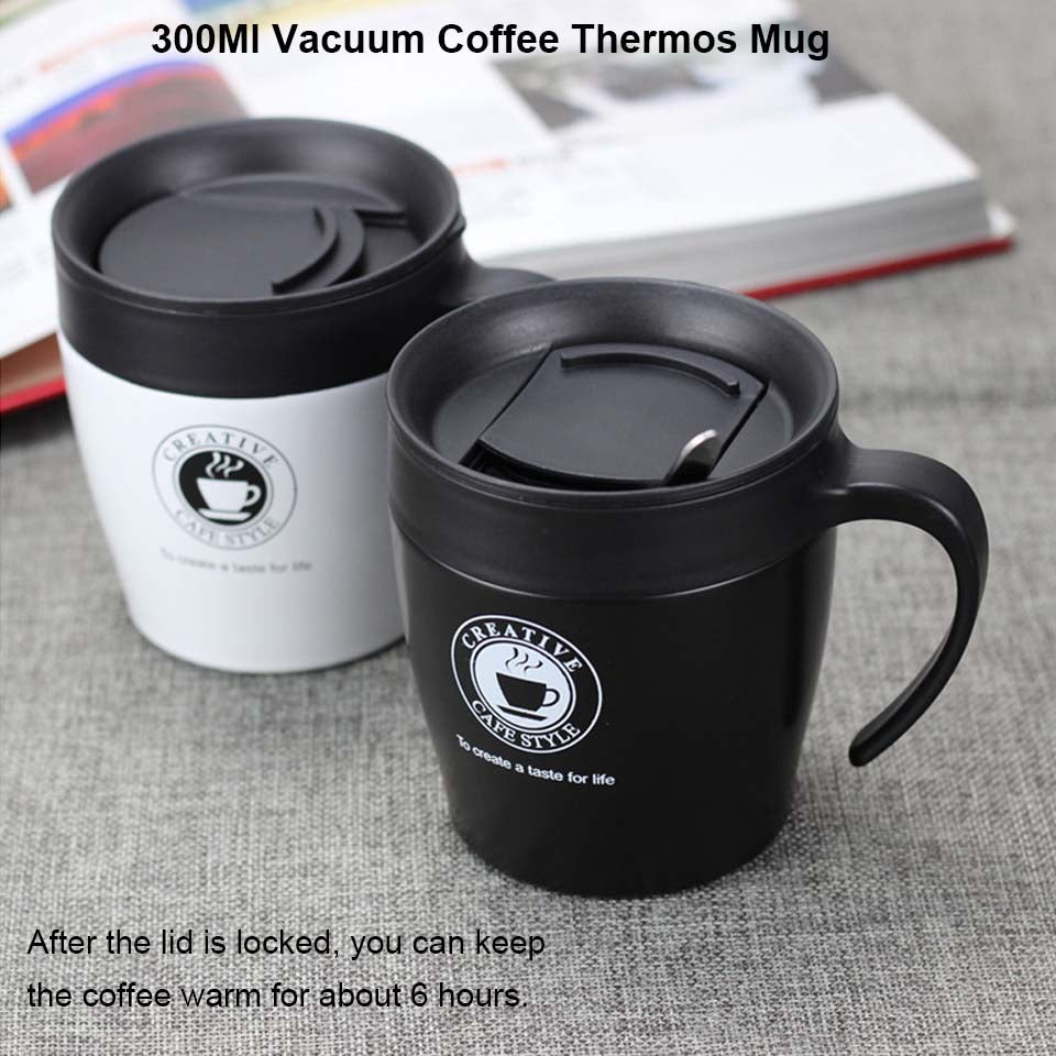 Crop 330ml  Stainless Steel Coffee Mug Black