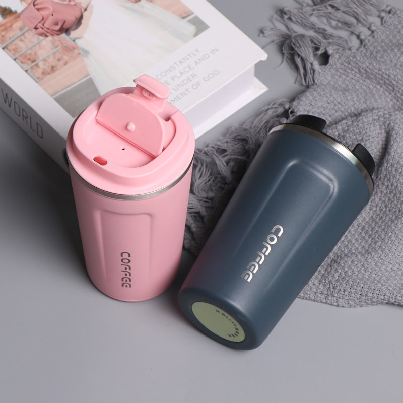 Crop 380ml Stainless Steel Coffee Mug Pink
