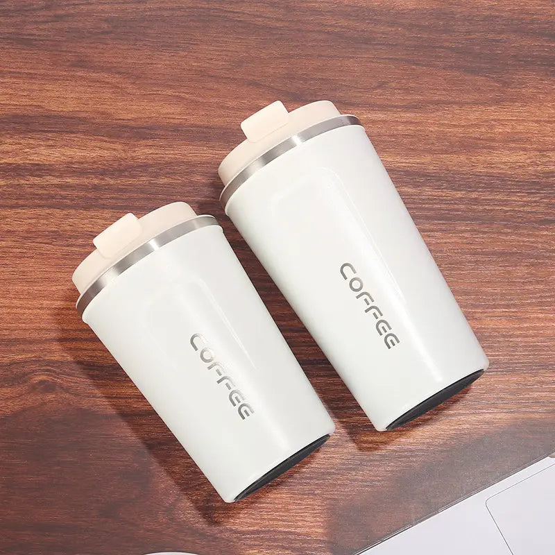 Crop 380ml Stainless Steel Coffee Mug  White