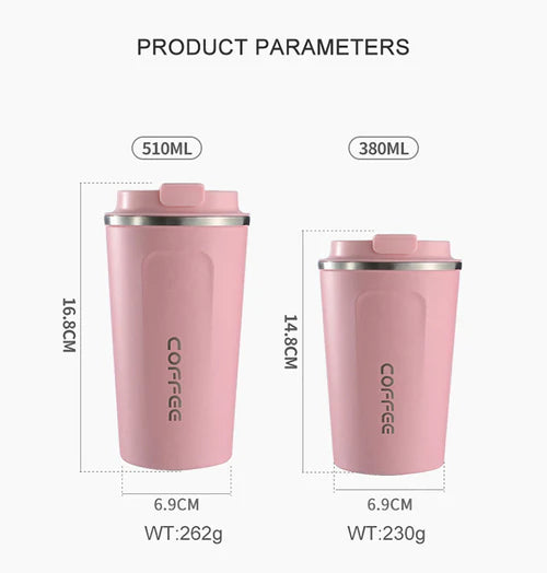 Crop 500ml Stainless Steel Coffee Mug Pink