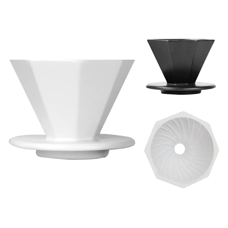 Crop Octagonal-Shaped Ceramic Dripper 01 - White