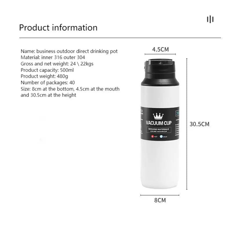 Crop 350ml Double Wall Vacuum Coffee Mug White
