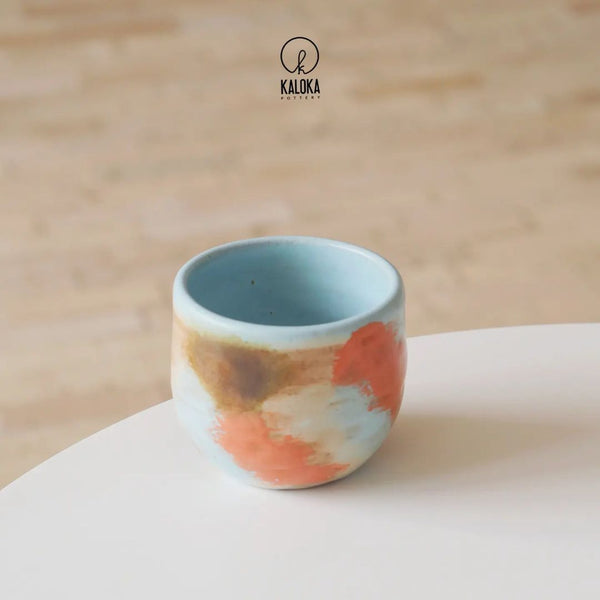 Kaloka Sand C111 Petals Series Light Blue Mix Color Handmade Coffee Cup 150ml