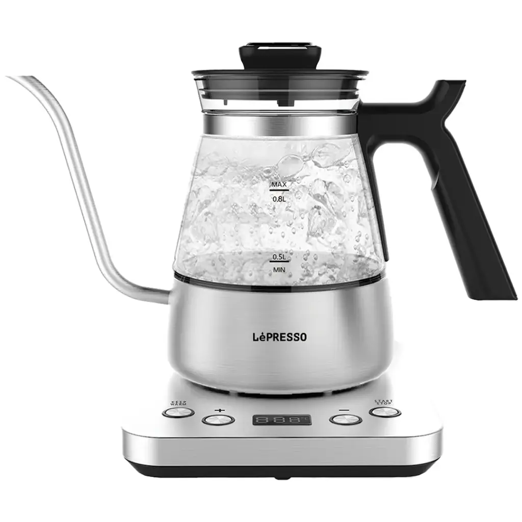 Lepresso Brew Wave Gooseneck Electric Kettle - Silver