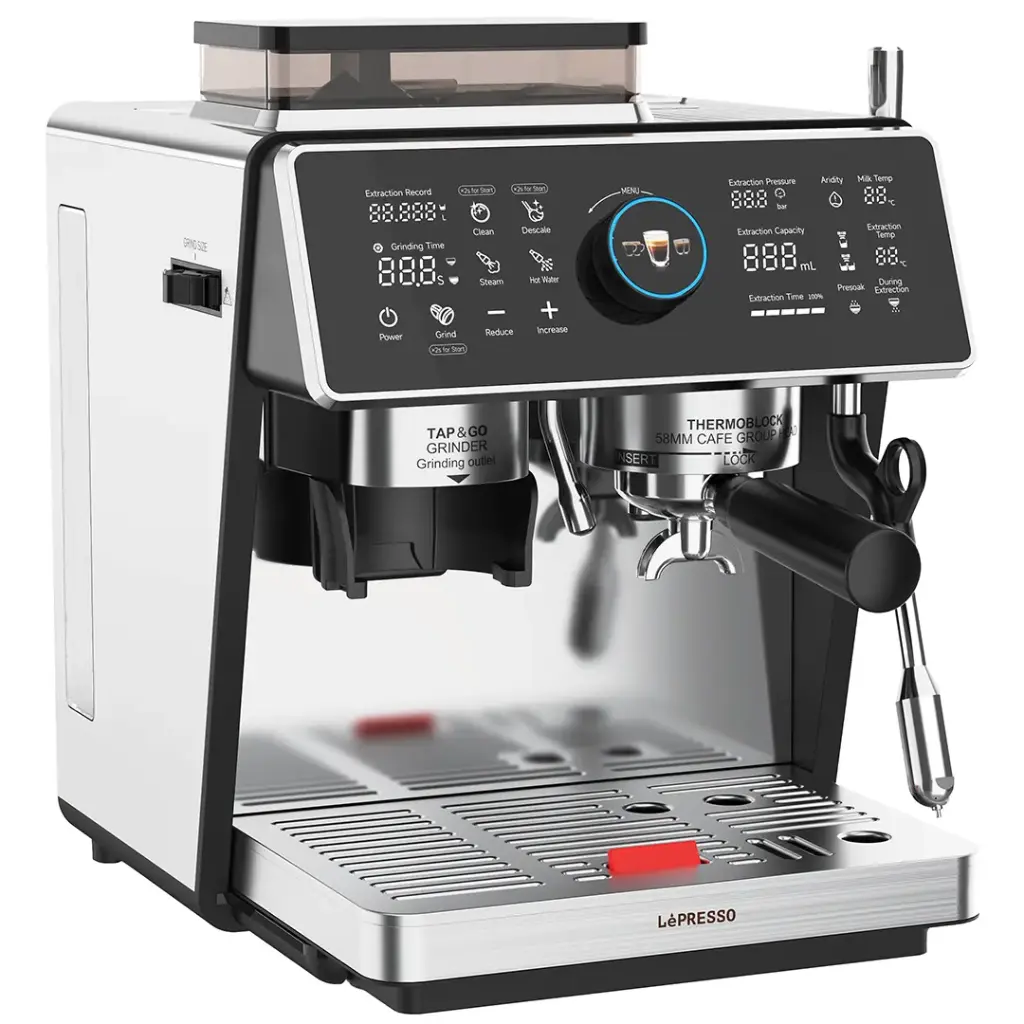 Lepresso Viventé Semi-Automatic Dual Boiler Coffee Machine with Touch Display - Silver