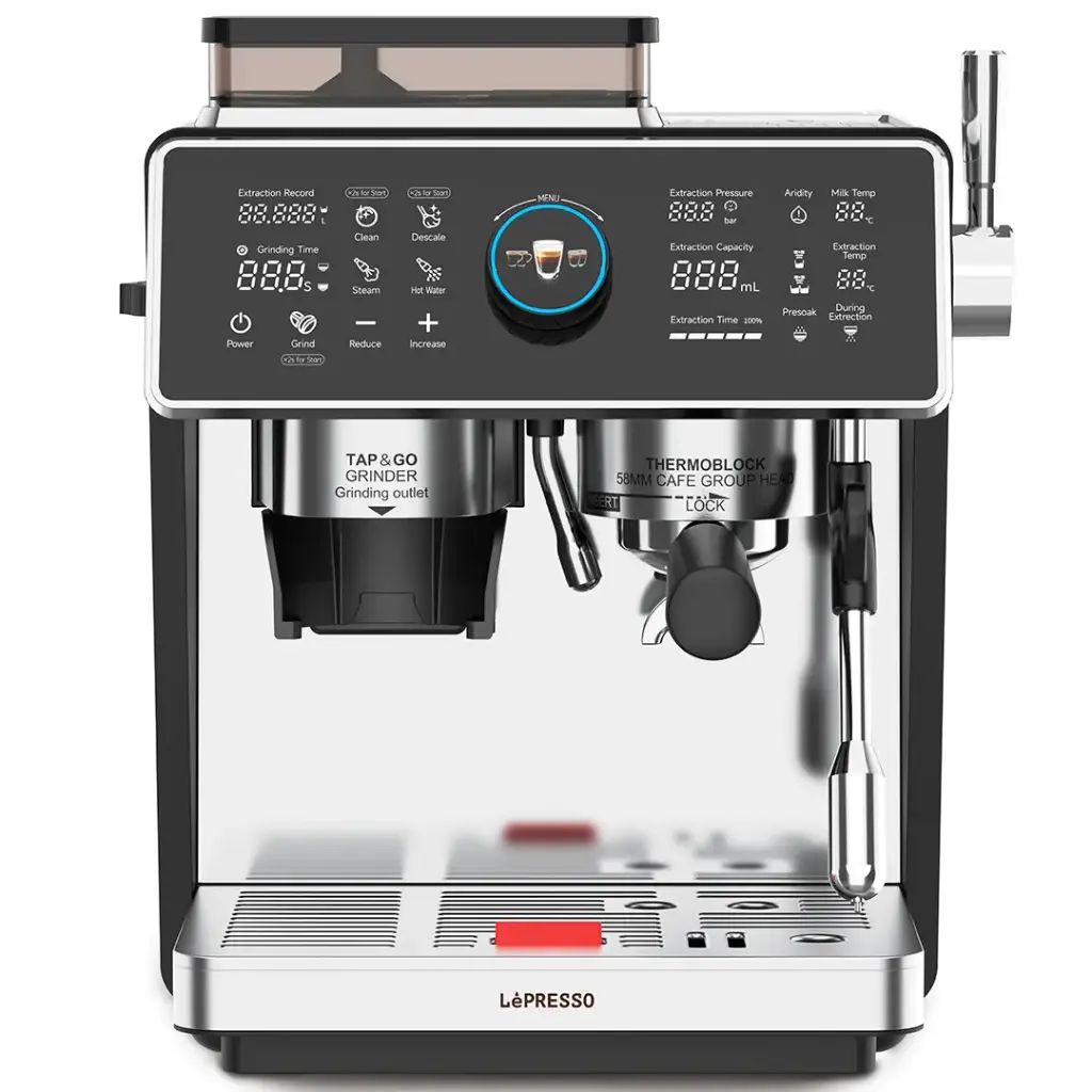 Lepresso Viventé Semi-Automatic Dual Boiler Coffee Machine with Touch Display - Silver