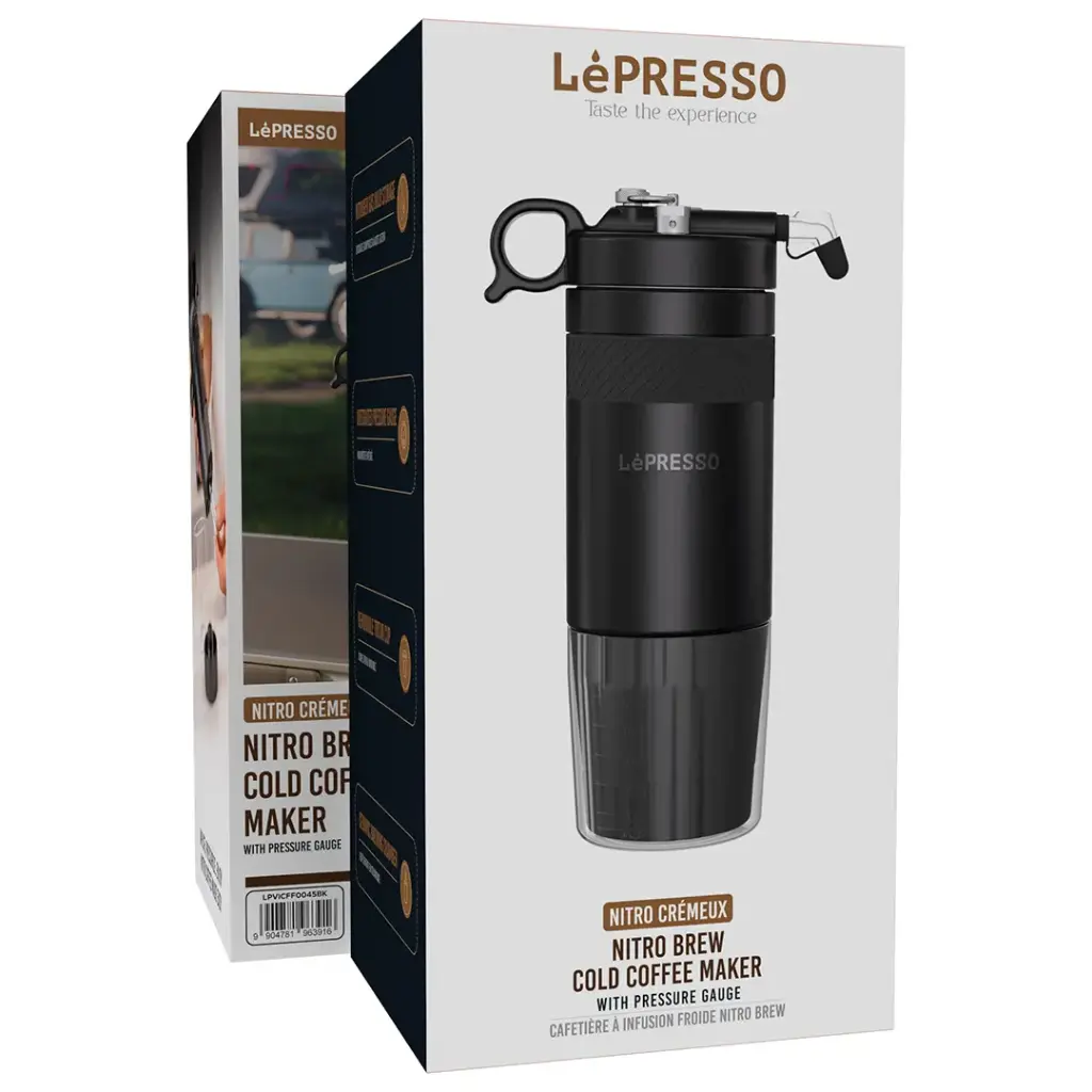 Lepresso Nitro Brew Cold Coffee Maker with Pressure Gauge - Black
