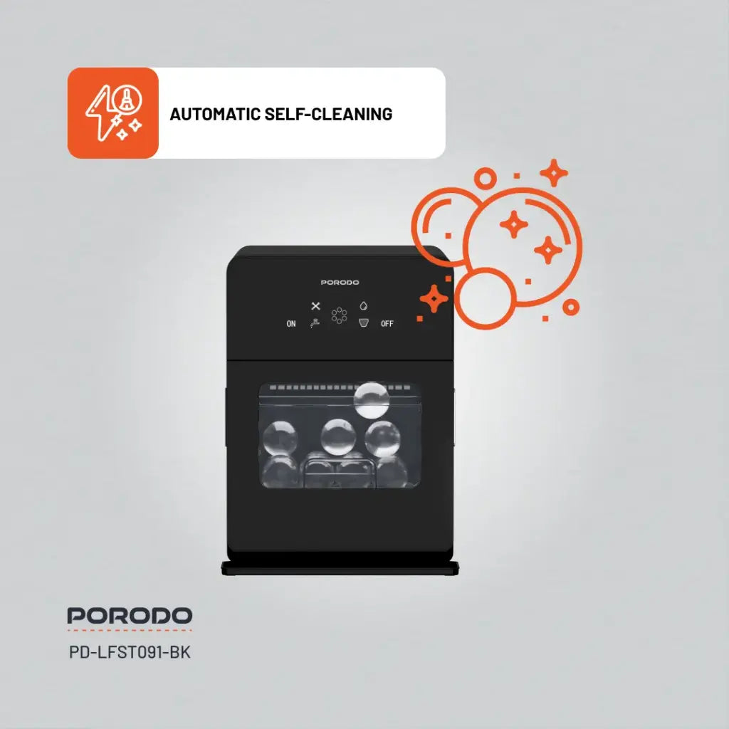 Porodo Lifestyle Sphere Shape Ice Maker Machine - Black