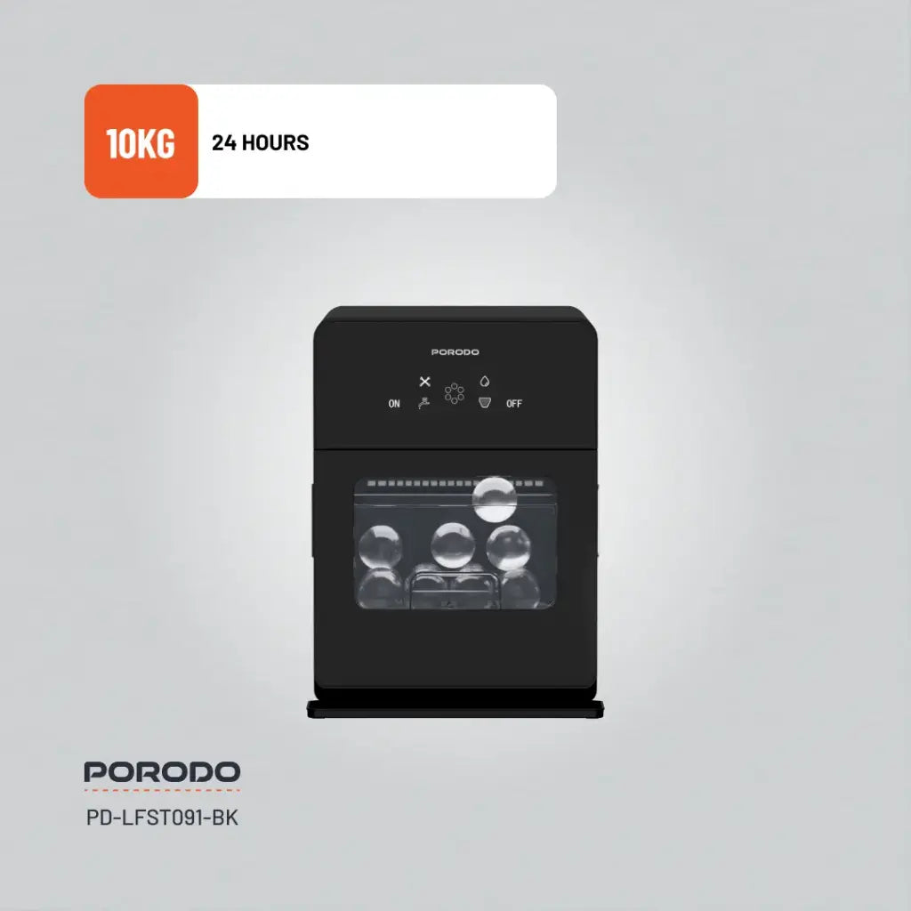 Porodo Lifestyle Sphere Shape Ice Maker Machine - Black