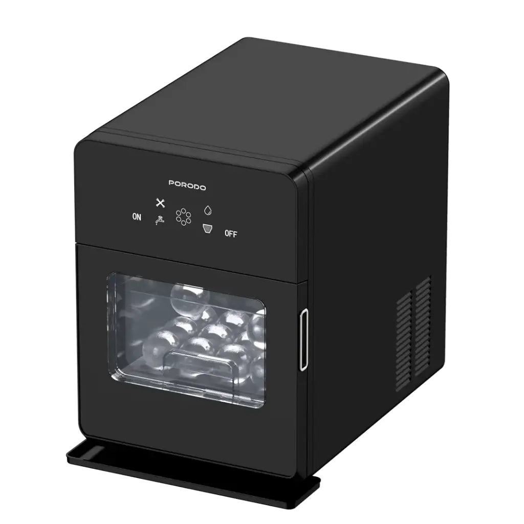 Porodo Lifestyle Sphere Shape Ice Maker Machine - Black