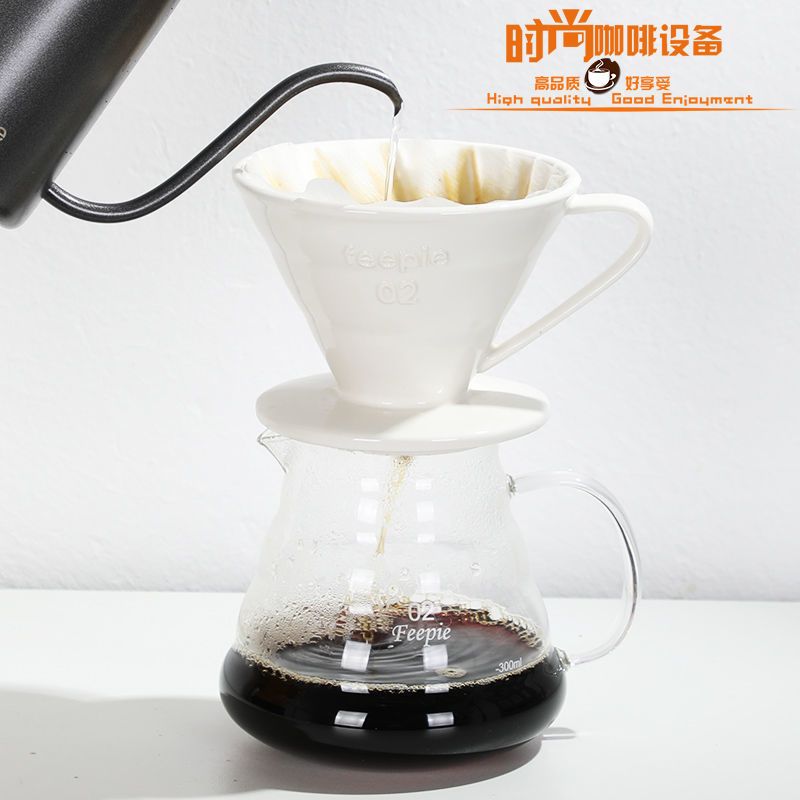 Feepie V60 Ceramic Coffee Dripper White, Model: 01