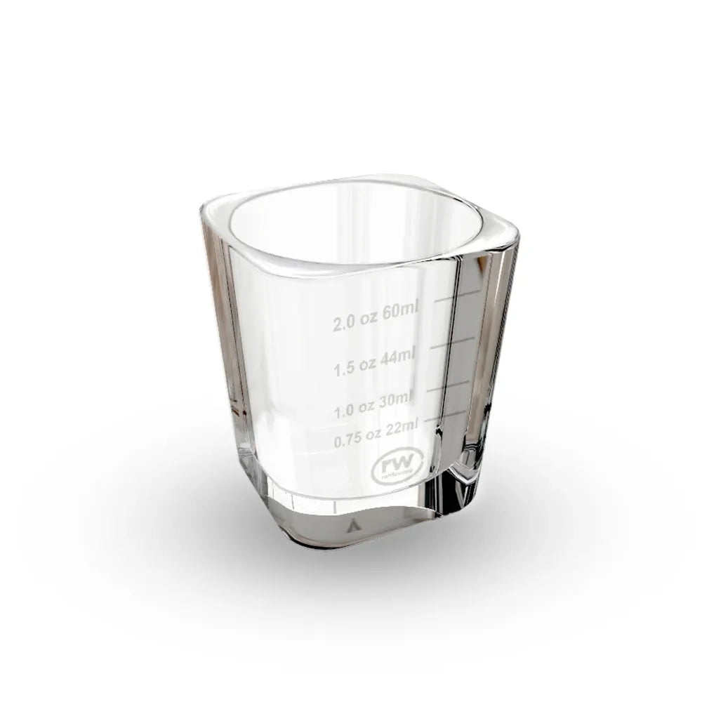 Rattleware Premium 2oz graduated shot glass clear non slip dishwasher safe for espresso and home bar