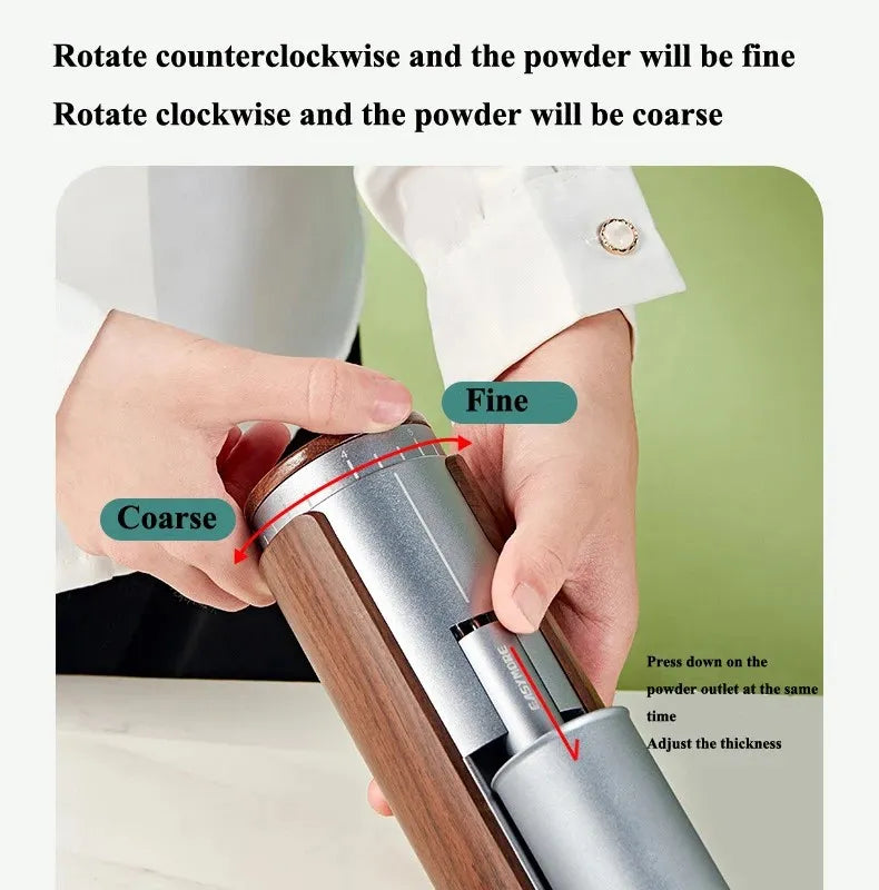 Easymore electric rechargeable coffee grinder with stainless steel blade and USB-C charging port