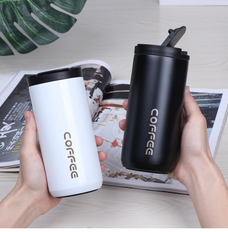 Crop Stainless Steel Vacuum Coffee Mug 400ml White