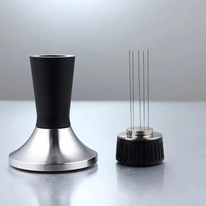 Crop 58mm Coffee Tamper  with Coffee Needle Distribution Tool