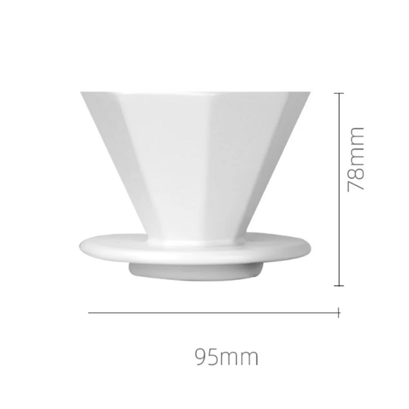 Crop Octagonal-Shaped Ceramic Dripper 01 - White