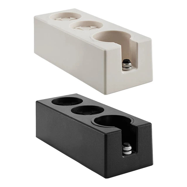 Crop Espresso Tamping Station with Portafilter Holder – Black and White, ABS plastic