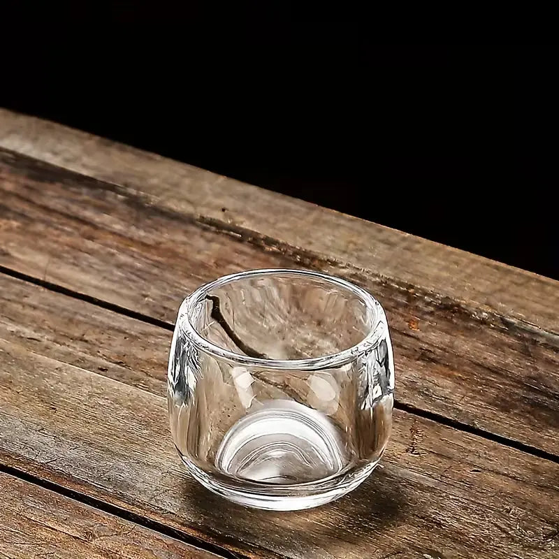 Crop Thickened Glass Coffee Cup 80ml transparent espresso glass cup on white background