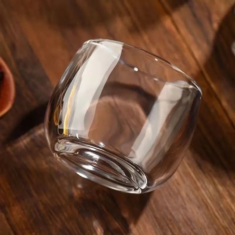 Crop Thickened Glass Coffee Cup 80ml transparent espresso glass cup on white background