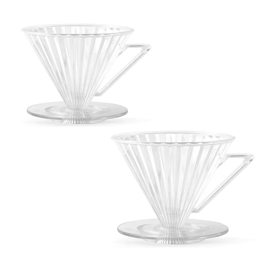 Crop Plastic V60 Coffee Dripper – reusable cone pour-over filter, Model 01 and 02