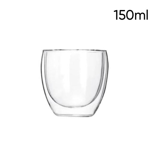 Crop 80/150/250/300ml Different Size Glass Double Walled Heat Insulated Mug