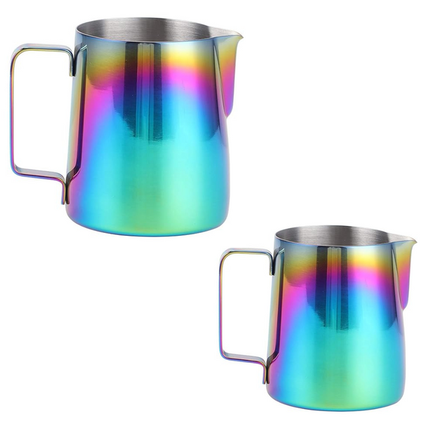 Crop Stainless Steel Coffee Milk Pitcher Multicolor 350 / 600ml