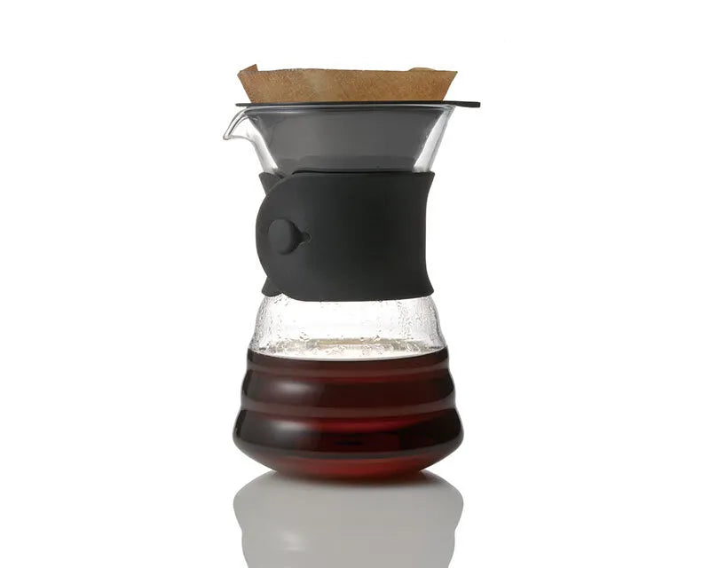 Hario V60 Drip Decanter 700ml black pour over coffee maker with heatproof glass pot, made in Japan
