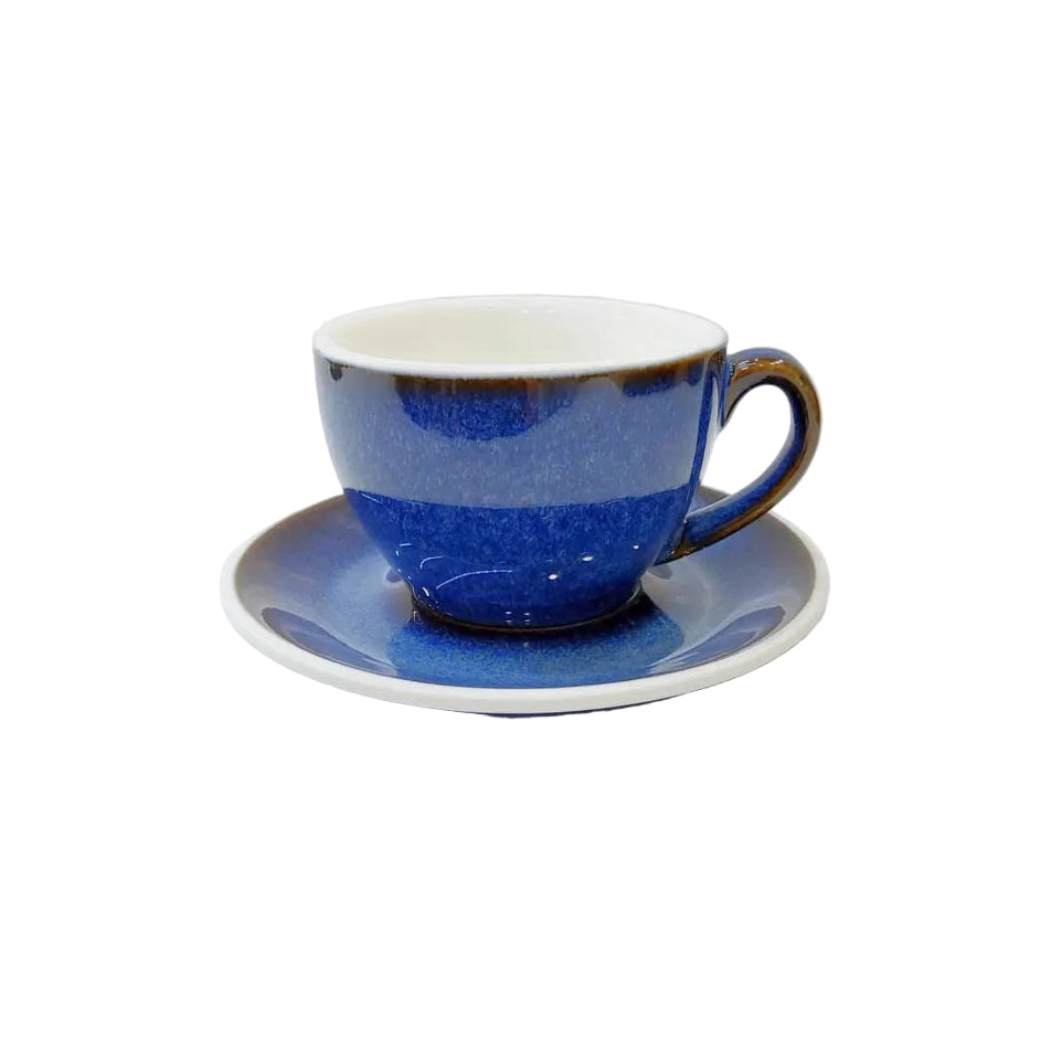 Crop Different Size Dark Blue Color Ceramic Coffee Cup and Saucer