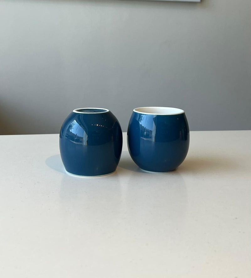 Crop 160ml Navy Blue Color Ceramic Coffee Cup